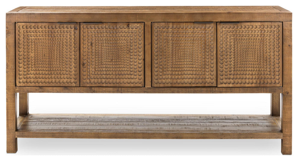 Osiris 4-Door Reclaimed Pine Wood Buffet Sideboard by Kosas Home