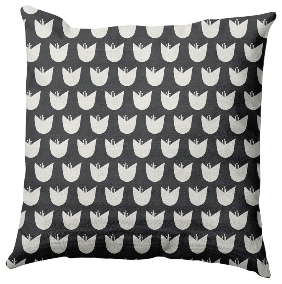 Simple Tulip Design Decorative Throw Pillow, Pepper, 26"x26"