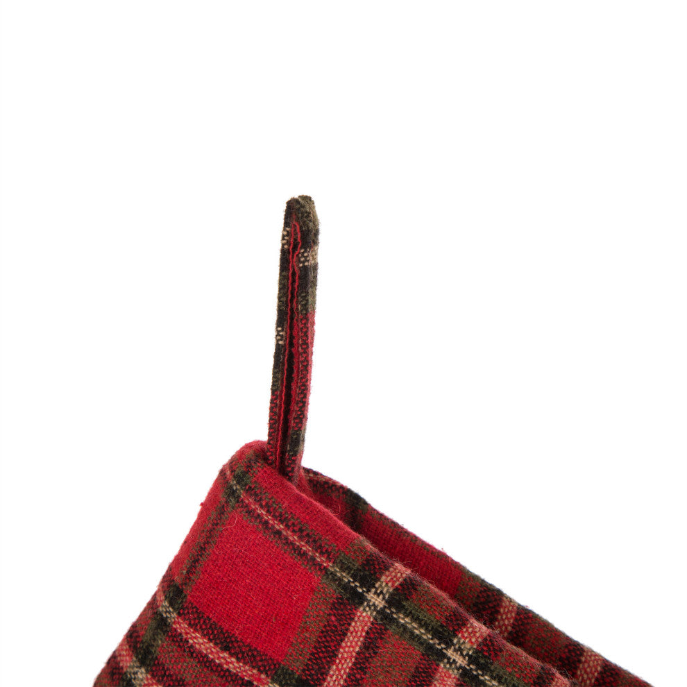 Set of 2 Embroidered Linen Christmas Decoration, Stocking