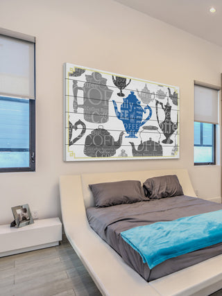 "Coffee 5" Painting Print on White Wood