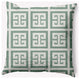 16x16" Greek Key Patterned Nautical Decorative Indoor Pillow, Sage
