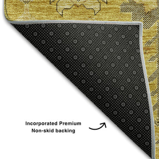 Premium Machine Washable Mayfield AMF697 Gold 9' x 12' Rug