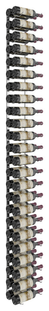 W Series Wine Rack 8 Wall Mounted Bottle Storage Kit, Chome, 48 Bottles (Double Deep)