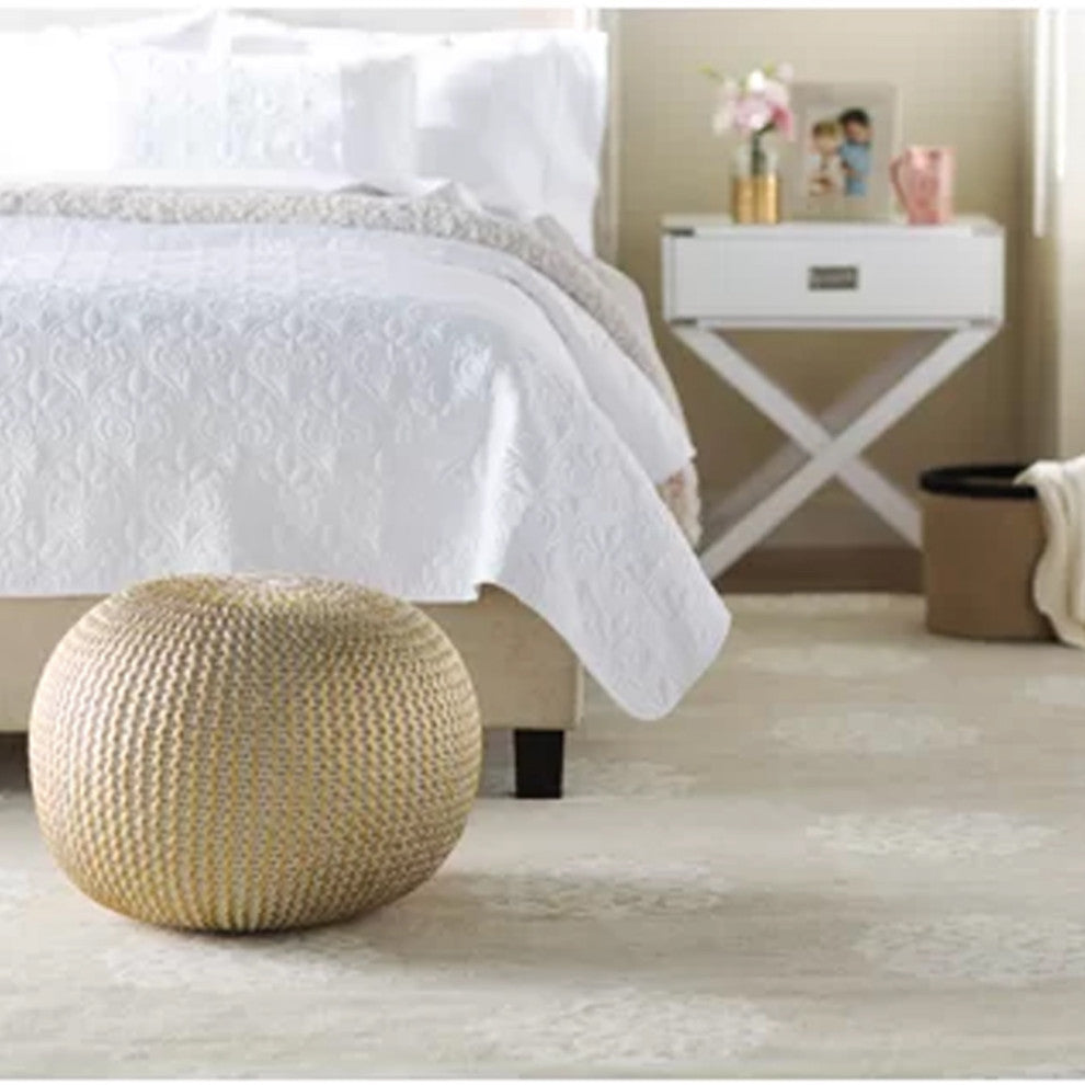 Bone Gold Pouf