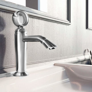 Dimo Luxury Single Handle Bathroom Sink Faucet, Polished Chrome, Low