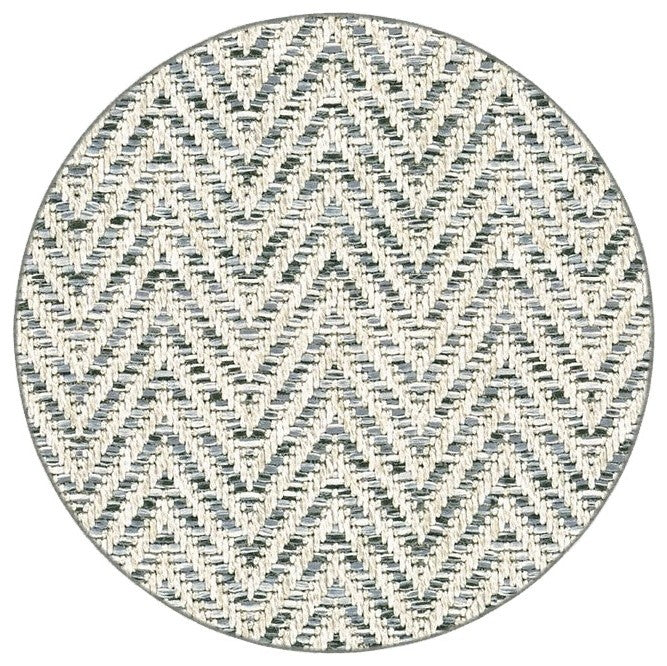 Couristan Tortola Indoor/Outdoor Accent Rugs - 50+ Custom Sizes, Silver, Round 6'
