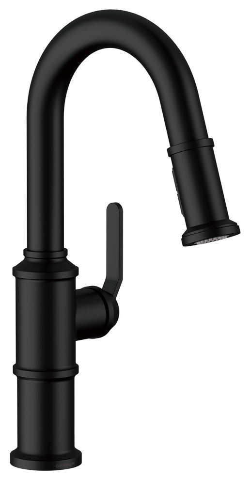 Kinzie Single Handle Pull-Down Prep Faucet, Satin Black