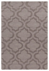 Central Park Solid and Border Taupe, Mauve Area Rug, 9'x12'