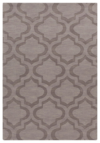 Central Park Solid and Border Taupe, Mauve Area Rug, 9'x12'