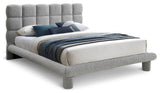 Deco Boucle Fabric Full Bed, Grey, Full
