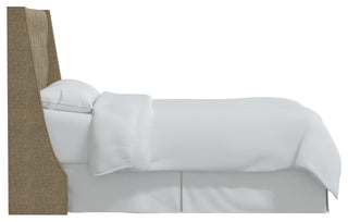 Wells King Tufted Wingback Headboard, Zuma Linen