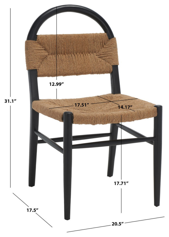 Safavieh Ottilie Dining Chair, Black/Natural
