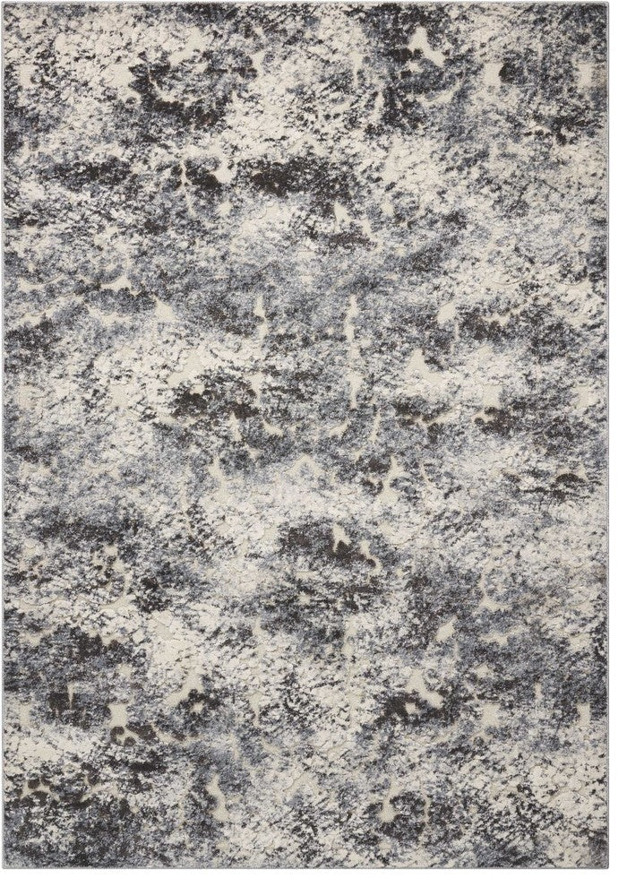 Michael Amini Gleam MA603 Area Rug, Ivory/Slate, 3'10" x 5'10"