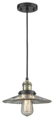 1-Light Dimmable LED Halophane 10" Mini Pendant, Black Antique Brass
