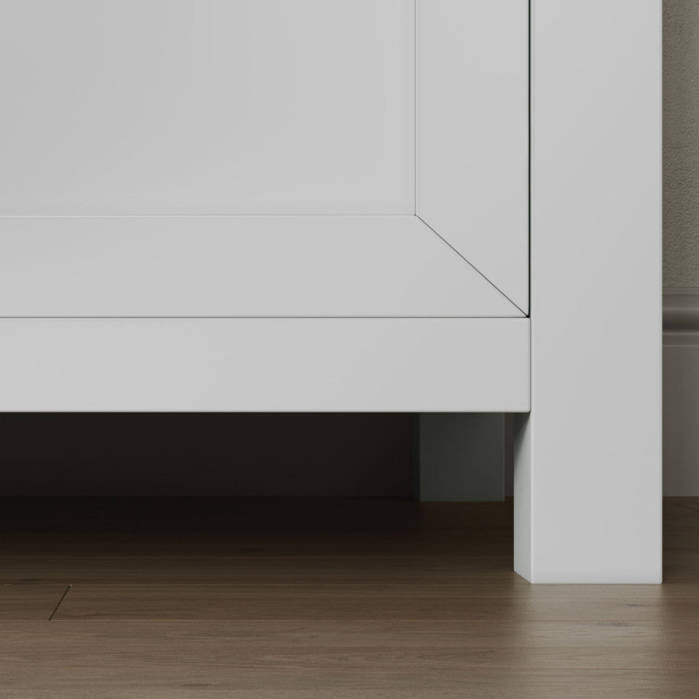 The Polaris Bathroom Vanity, Pure White, 72", Double Sink, Freestanding, With Mirror