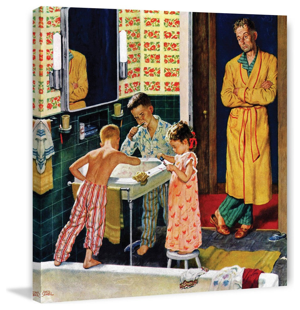 "Brushing Their Teeth" Painting Print on Canvas by Amos Sewell