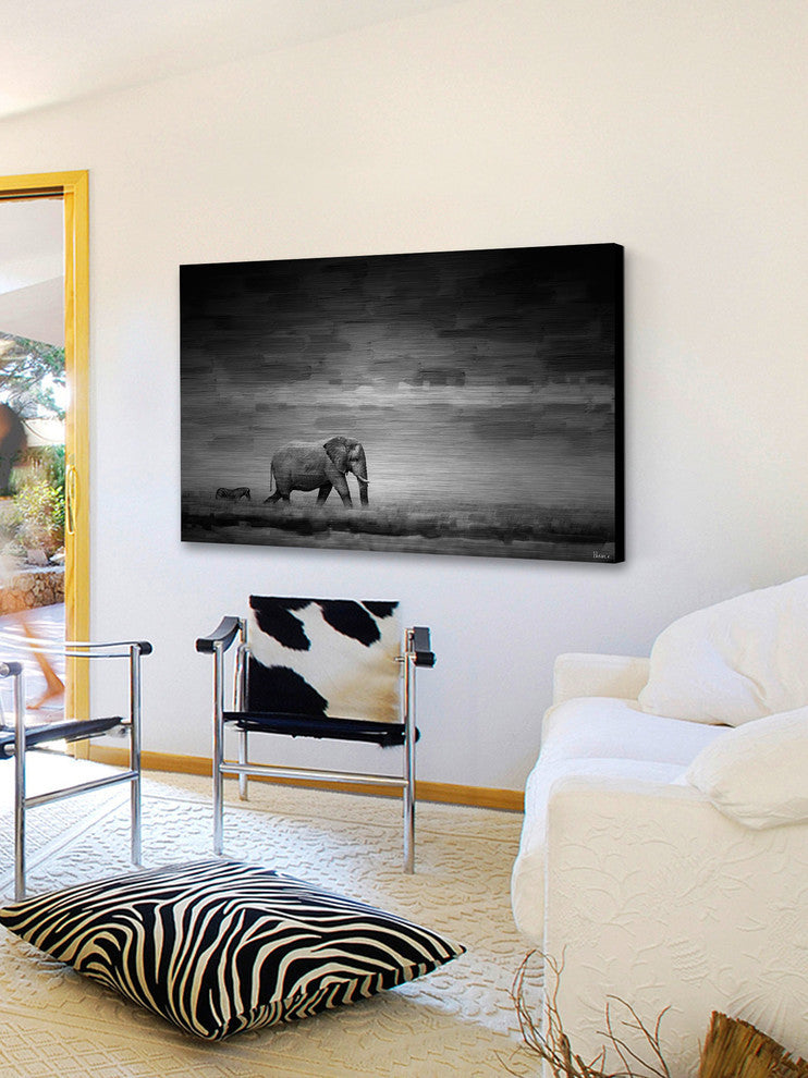 "Elephant" UV Ink Print on Brushed  Aluminum, 45"x30"