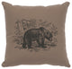 Image Pillow 16x16 Bear Scene Cotton Taupe
