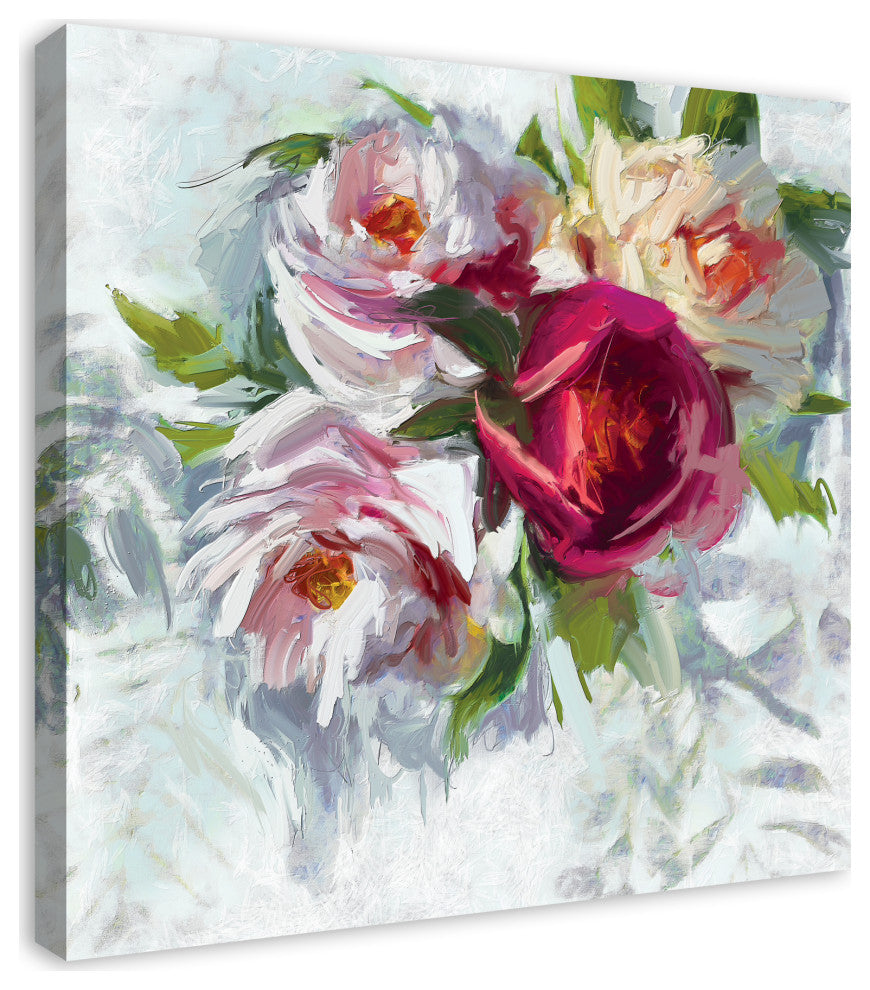 Pink And White Flowers 30x30 Canvas Wall Art