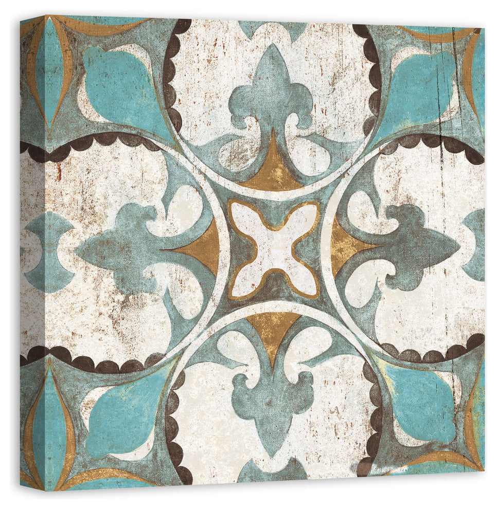 Distressed Moroccan Tile 24x24 Canvas Wall Art