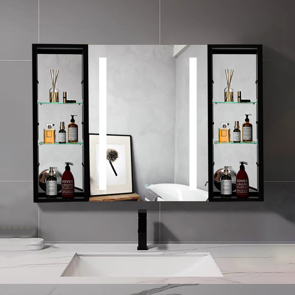 40 in.W x 30 in. H Aluminum Surface Mounted LED Medicine Cabinet with Doors