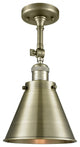 Appalachian 1-Light Semi-Flush Mount, Antique Brass, Antique Brass