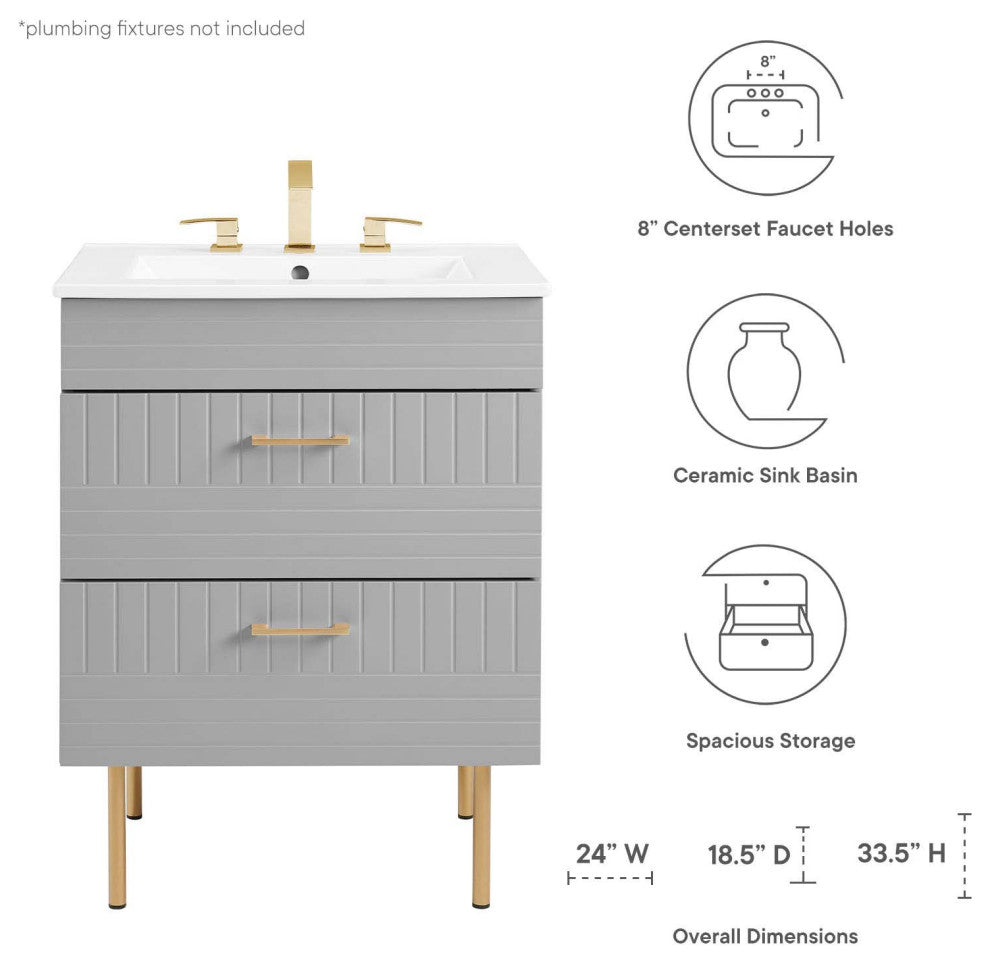 Daybreak 24" Bathroom Vanity, Light Gray