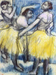 Edgar Degas Three Dancers in Yellow Skirts, 21"x28" Gallery Wrapped Canvas