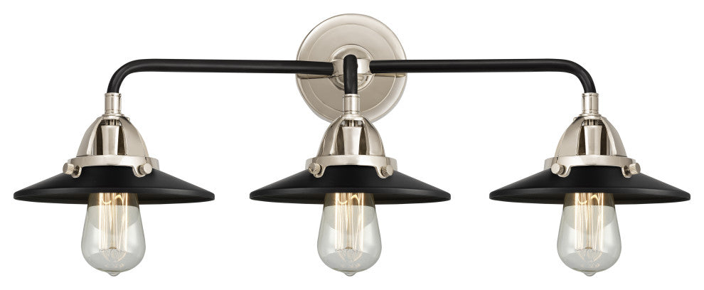 Innovations 288-3W-BPN-M6-BK 3 Light Bath Vanity Light, Black Polished Nickel