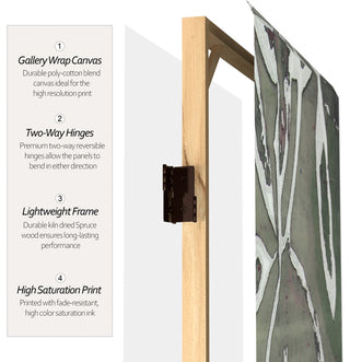 6' Tall Double Sided Green Oliva Canvas Room Divider
