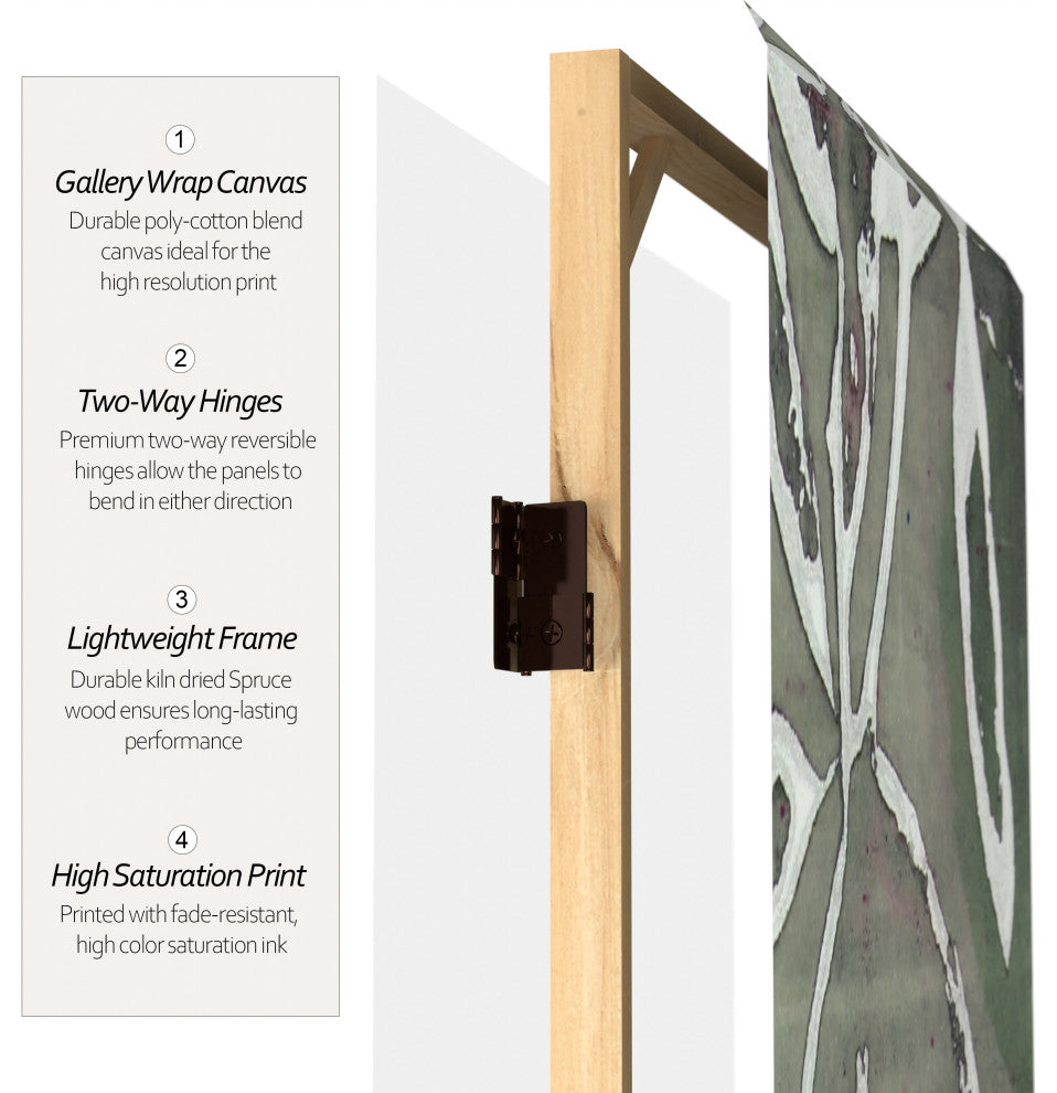 6' Tall Double Sided Green Oliva Canvas Room Divider
