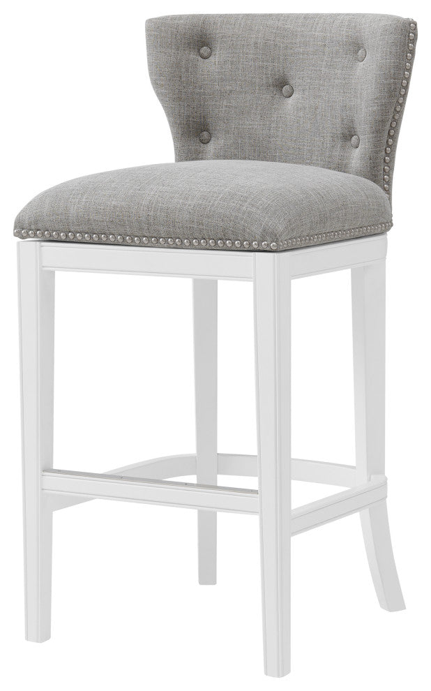 Miranda Swivel Bar Stool, White, 2, Bar Height