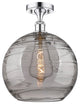 Deco Swirl 1-Light 12" Semi-Flush Mount Polished Chrome