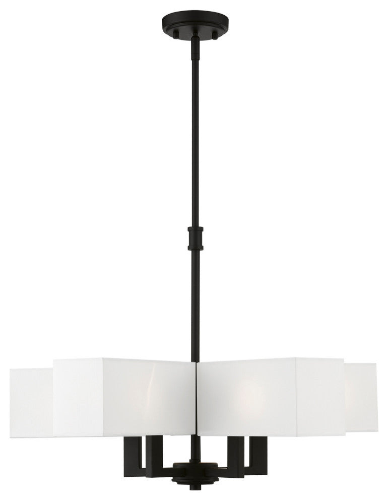 Rubix 5 Light Satin Brass Chandelier