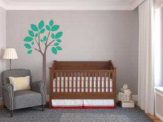 Modern Tree Fabric Wall Decals, Green