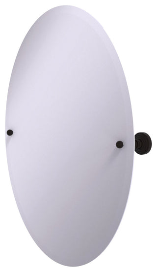 Frameless Oval Beveled Edge Tilt Mirror, Oil Rubbed Bronze