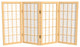 2' Tall Desktop Window Pane Shoji Screen, Natural, 4 Panels
