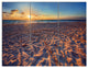 Trodden Sandy Beach at Sunset, Seashore Triptych Canvas Print, 36x28, 3 Panels