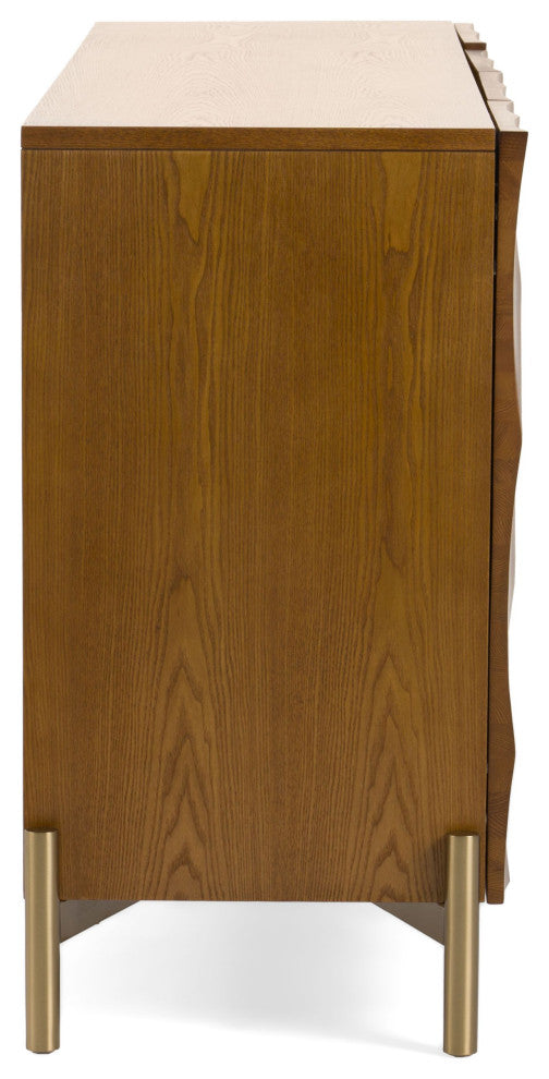 Modrest Killeen Modern Gold + Walnut Buffet