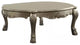54" Gold And Bone Solid And Manufactured Wood Coffee Table