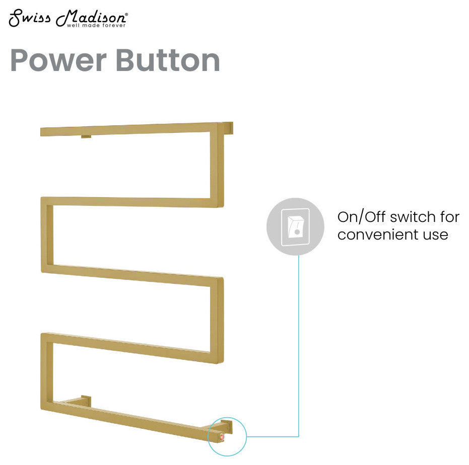 Voltaire 5-Bar Electric Towel Warmer, Brushed Gold