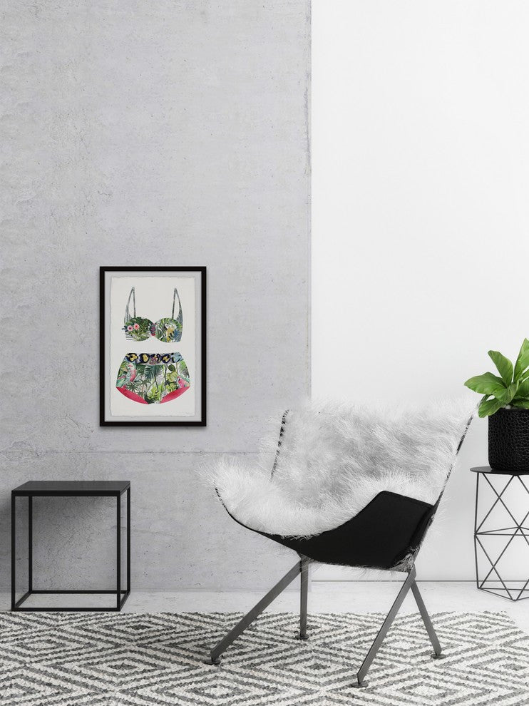 "Tropic Paradise Swimsuit" Framed Painting Print, 8"x12"