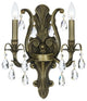 Crystorama 5563-AB-CL-SAQ, 2-Light Wall Mount, Antique Brass