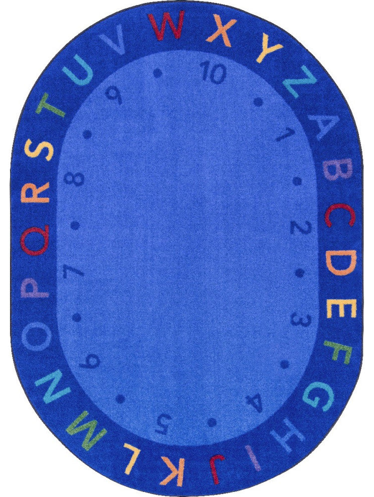 Lively Letters 7'8" X 10'9" Oval Area Rug, Color Multi
