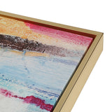 Rainy Forest Abstract Wall Art 24x32 With Gold Frame, Multi Color