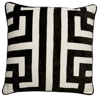 Jaipur Living Ordella White/Black Geometric Throw Pillow 22", Poly Fill