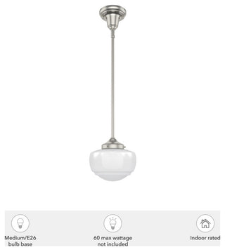 Saddle Creek Brushed Nickel, Cased White Glass 1 Light Mini Pendant Light