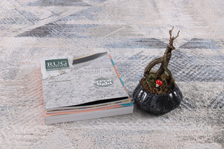 High-Low Wyatt Gray/Blue Rug, Gray, 10'x14'