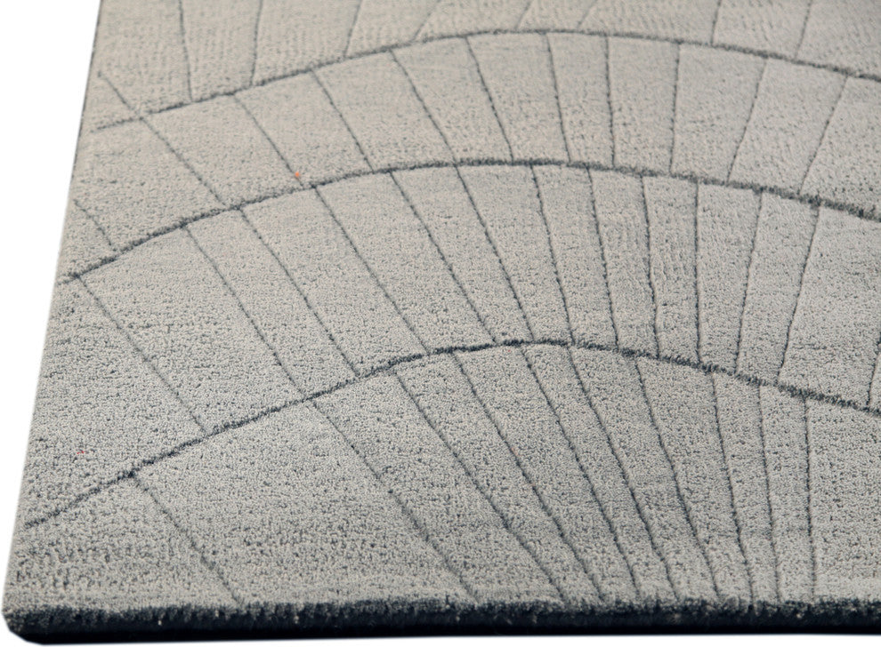 Hand Tufted Grey Wool Area Rug