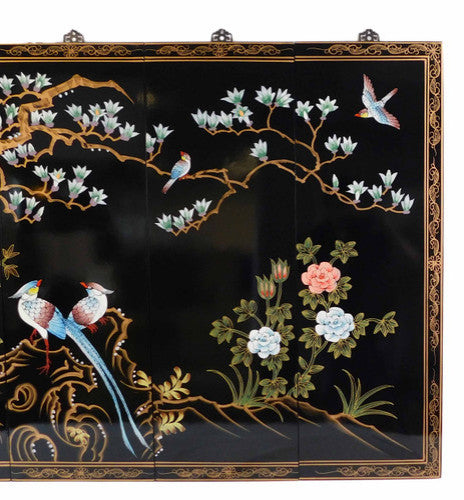 Oriental Wall Art Hand Painted Birds and Flowers
